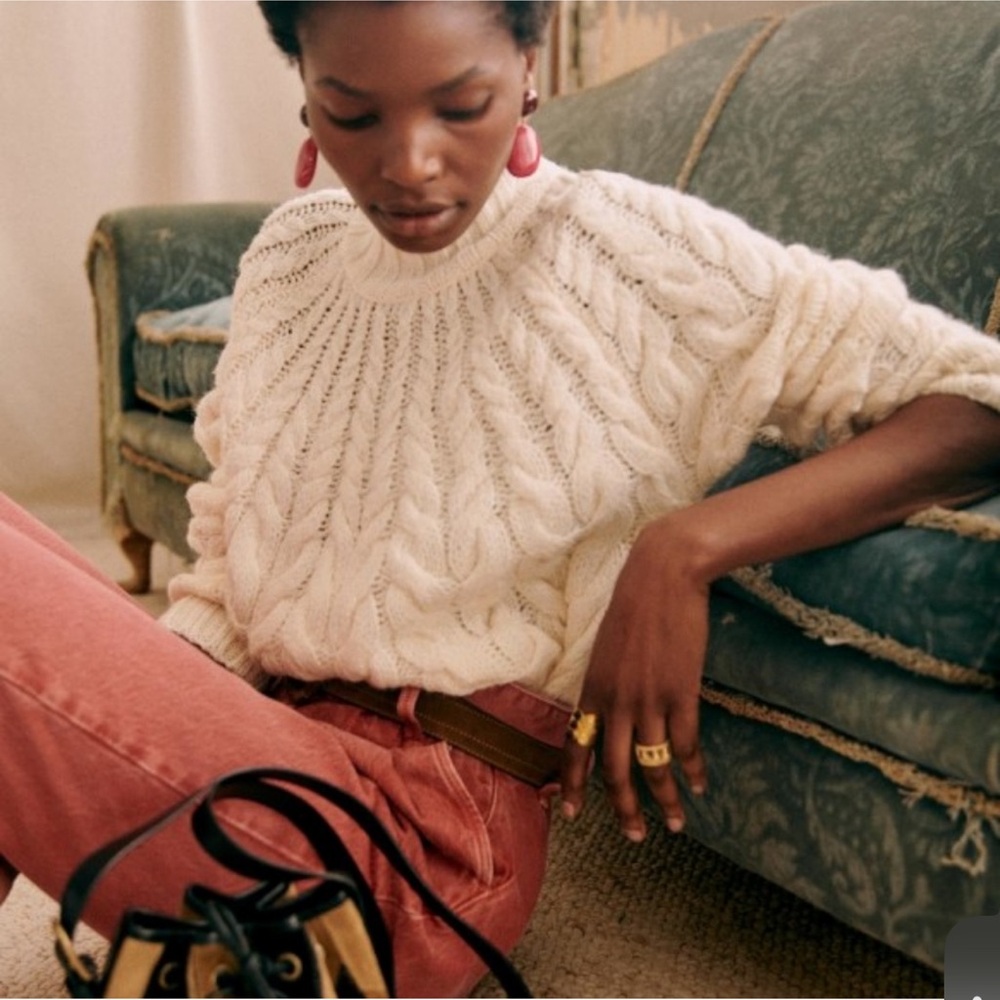 NWT Sezane Diego Cream Sweater - Picture 6 of 14